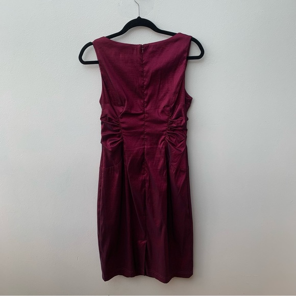 Adrianna Papell Ladies Size 6 Pink Taffeta Pencil Dress Party Cocktail Beaded - Picture 6 of 11
